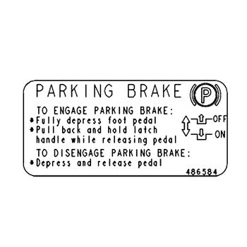 Scag 486584 - DECAL PARKING BRAKE