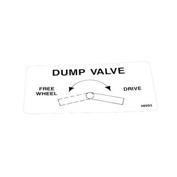 Scag 48993 - DECAL, DUMP VALVE