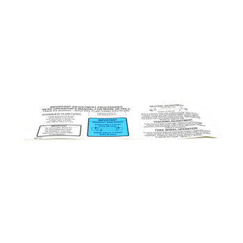 Scag 483154 - DECAL, STT ADJUSTMENTS