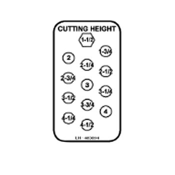 Scag 483894 - DECAL, CUTTING HEIGHT LH
