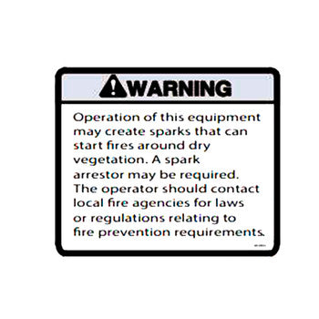 DECAL, WARNING - SPARK ARRES